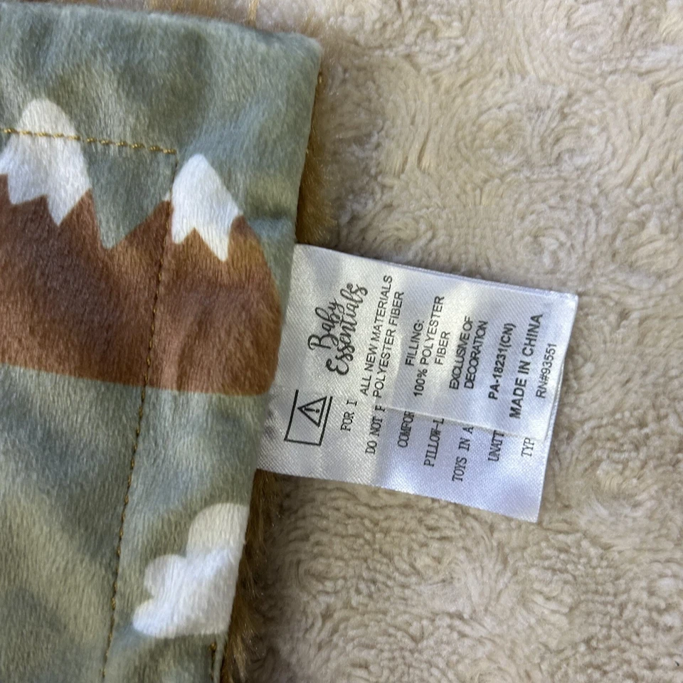 Cobertor de segurança Baby Essentials Moose Lovey verde bronzeado marrom branco montanhas - Imagem 3 de 4