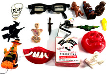 vtg Lot (15) Halloween jack in a pack witch skeleton circus carnival skull tiki