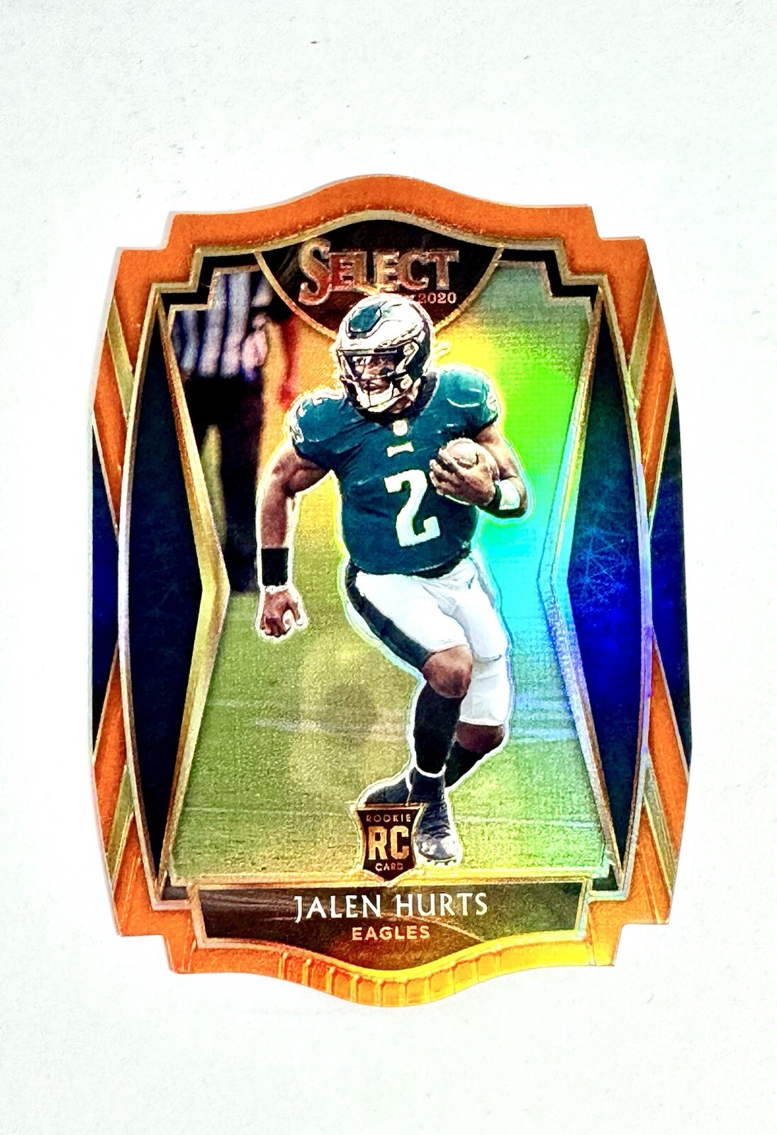 2020 Panini Select Premier Level Orange Prizm Die-Cut #150 Jalen Hurts (RC)