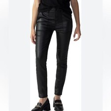 Sanctuary Hayden Black Coated High Rise Skinny Faux Leather Pants Size 25/0