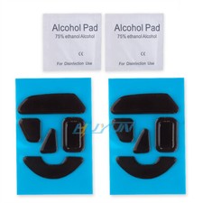 2Sts of White Rounded Curved Edges Feet Skates for Razer Basilisk V3 Wired Mouse