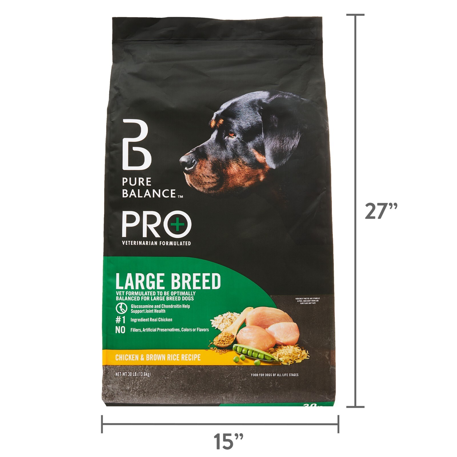 Pure Balance Pro+ Large Breed Chicken & Brown Rice Recipe Dry Dog Food, 60 lbs