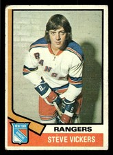 1974-75 Topps Steve Vickers #29 - New York Rangers - VG
