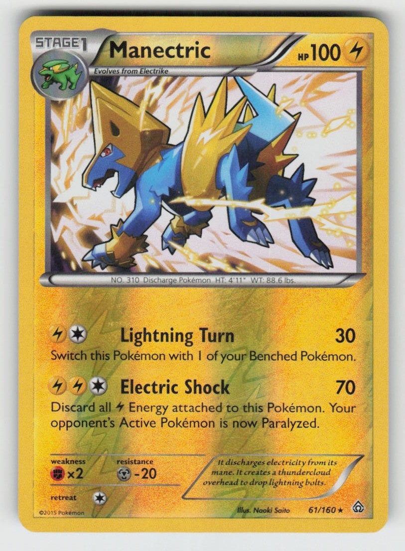 Reverse Holo Manectric 61/160 Rare Primal Clash Near Mint