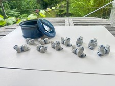8 Essst&auml;bchenhalter Porzellan China Figuren St&auml;bchenablagen mit Keramikdose