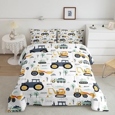 Feelyou Cartoon Cars Tractor Excavator Kids Comforter Set Boys Twin Full Queen K