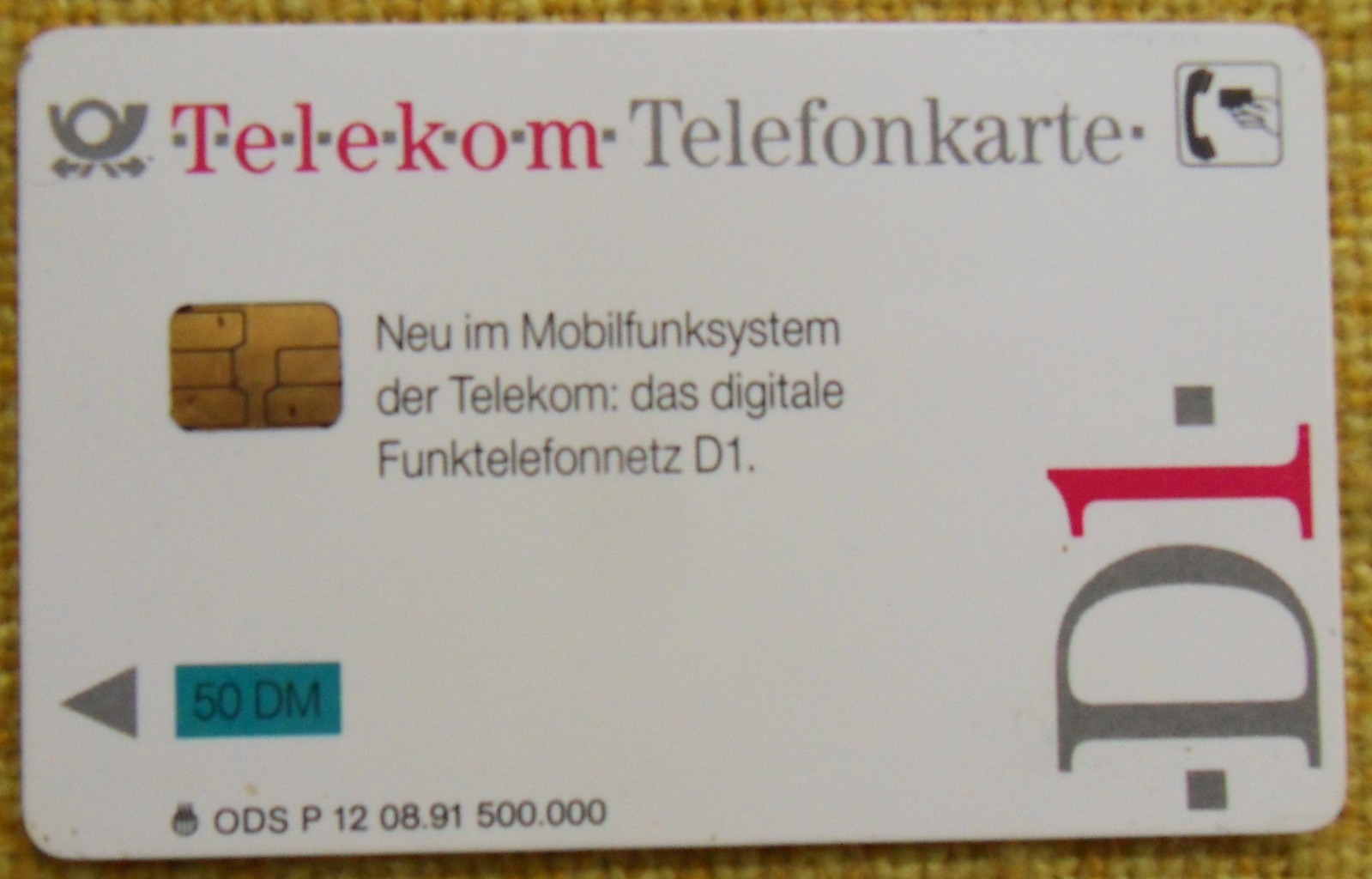 Telephone card German P 12 of 8.91 D 1 - Full DM 50.00 Card