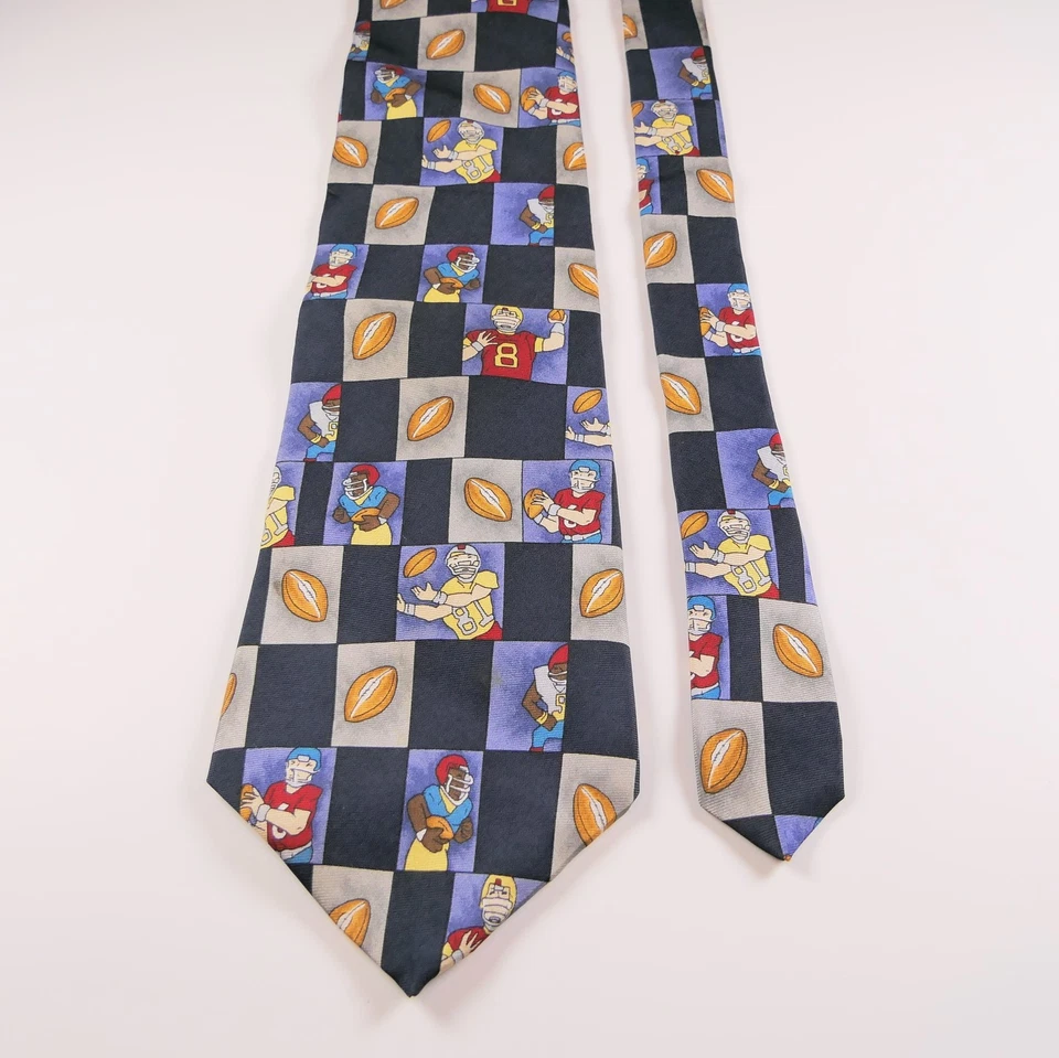 Save The Children 领带运动足球蓝色红色黄色棕褐色丝绸领带 56 — 第 4/4 张图片