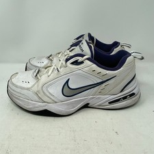 Nike Air Monarch I 1 Mens White Navy Blue Cross Training Shoes Dad Sneakers