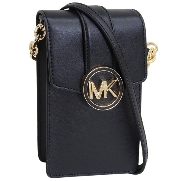 MICHAEL KORS Leather Crossbody Bag Black Carmen Phone Body Women