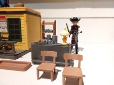 Lot Playmobil Western - Double Saloon + Drugstore - Vintage - État D'usage