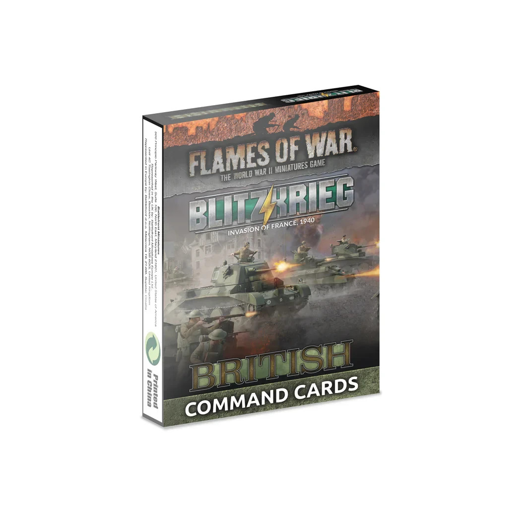 Blitzkreig: British Command Cards - Early War - Flames of War - Brand New