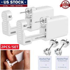 2Pcs Piercing Gun Disposable Sterile Ear Nose Piercing Kits Ear Rings Studs Tool