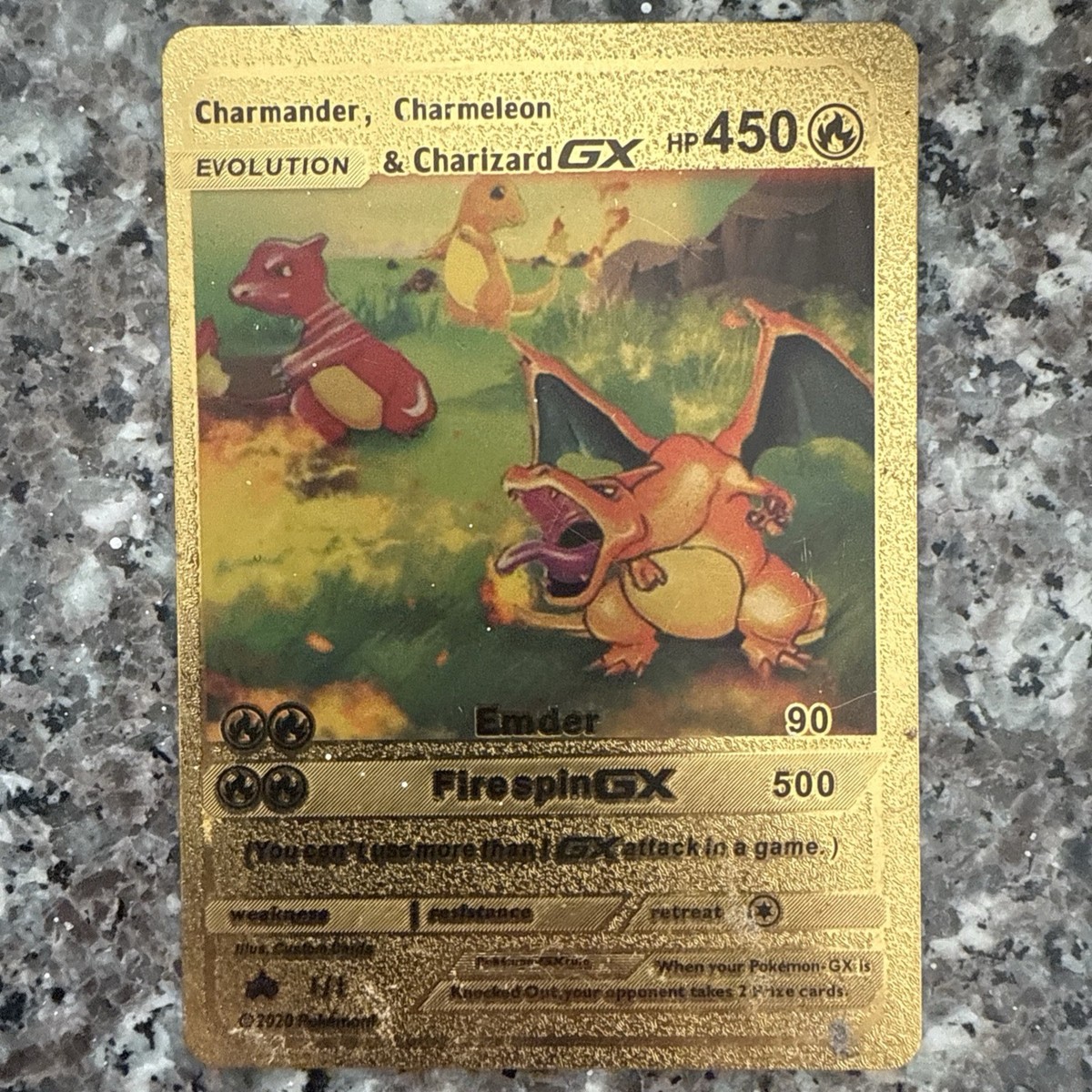 LIMITED POKEMON CHARMANDER,CHAMELEON & CHARIZARD GX EMDER FIRE
