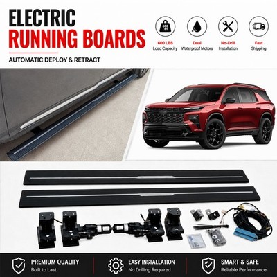 Fits For Chevrolet Traverse 2024-2026 Electric Running Boards Auto Deploy 600LBS