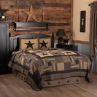 Black Check Star Primitive California King Quilt Set Quilt & 2 Shams VHC Brands