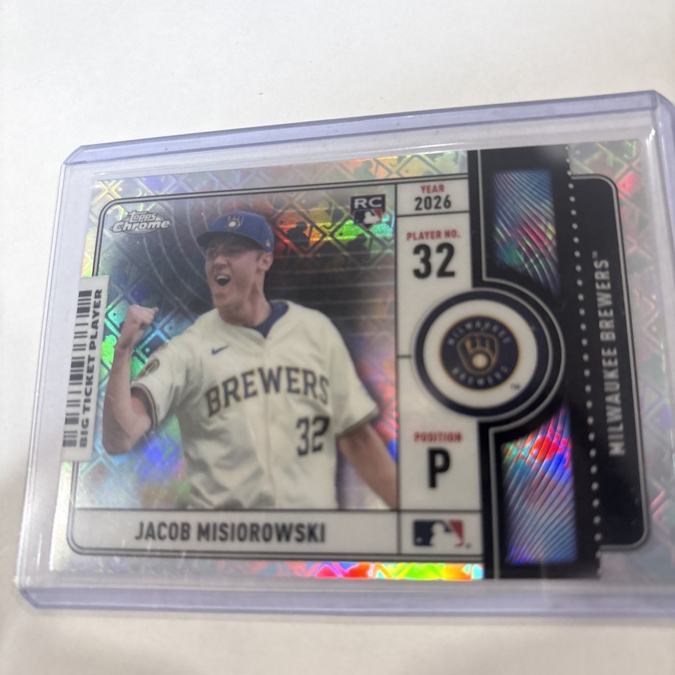 Envelope Asl Sign 2026 Topps Chrome Logofractor Jacob Misiorowski RC Big Ticket Player # ...