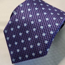 Daniel Cremieux Handmade In USA Purple Blue Mens Silk Necktie Tie
