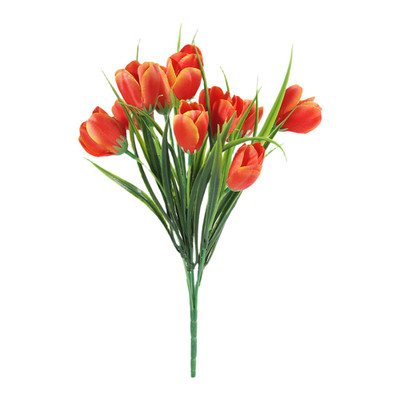 Künstliche Tulpen Seidenblumenstrauß für Hochzeit Home Office Tischdeko 35cm