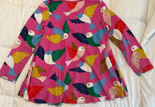 Mini Boden Bird Print Tunic with Pockets Girls Top Size 7/8 - Picture 3 of 3