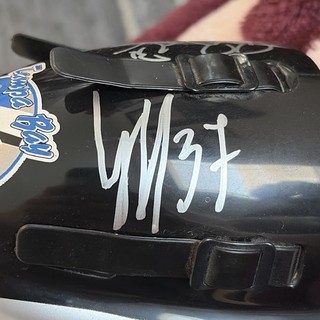 Kristers Gudlevskis And Ben Bishop Signed Tampa Bay Lightning Mini Goalie Helmet