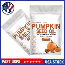Pumpkin Seed Oil with Saw Palmetto 300 Softgels - 3000 mg Herbal Supplement