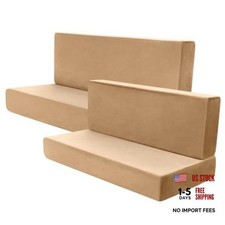 4 Pcs RV Dinette Cushion Covers Booth Set Furniture Protector Polyester Camel