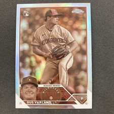 Gus Varland 2023 Topps Chrome Update Sepia Refractor Rookie #USC173 Brewers