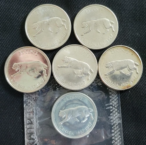 Silver 1967 Canada 25 cent Proofs! KM-68