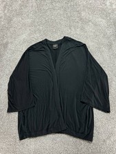 Prana Foundation Seabrook Wrap Cardigan Sweater Womens Large Black Open Front