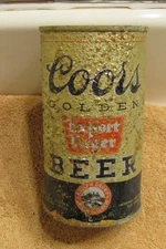 1930s COORS GOLDEN EXPORT LAGER, IRTP, flat top beer can, Colorado