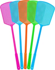 Fly Swatter,5 Pack Plastic Heavy Duty Manual Fly Killer, Long Handle Flyswatter,