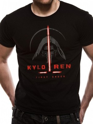 Offiziell lizenziertes schwarzes Herren-T-Shirt Star Wars Kylo Ren First Order