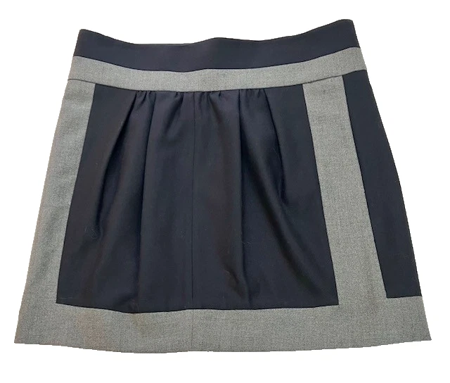 NUEVO CON ETIQUETAS ($595): Falda Brunello Cucinelli 100% Lana Virgen Negra y Gris, Talla 10 Foto 4 de 4