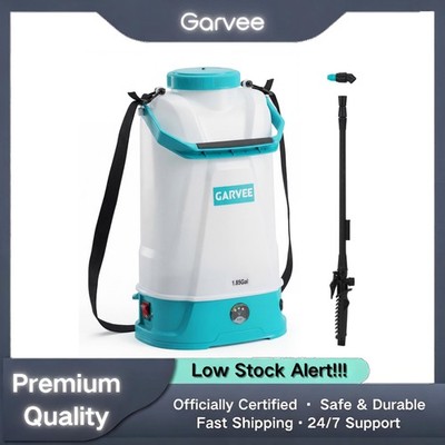 1.85 Gal Battery Sprayer Adjustable Shoulder Strap 0-60 PSI 12V 2Ah Wide Mouth