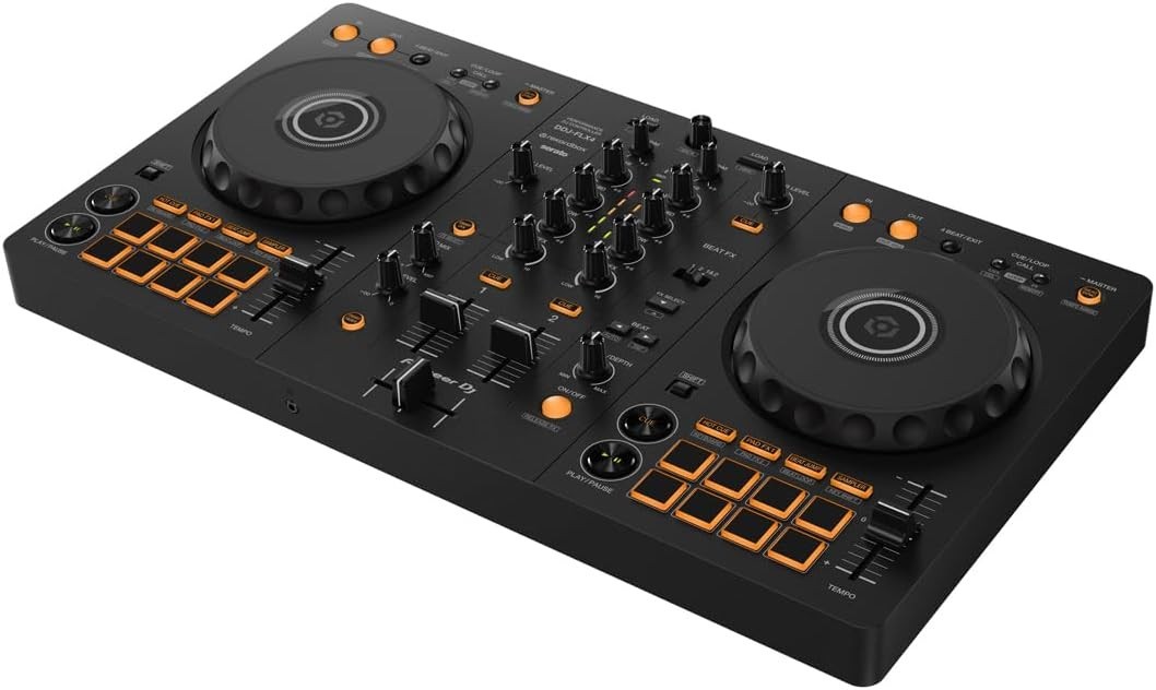 Portable 2-Channel DJ Controller - Effortless Mixing with Smart Fader & 16 Pads