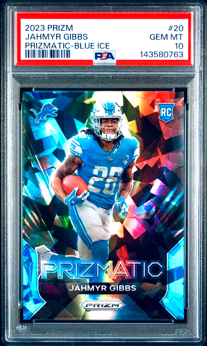 Jahmyr Gibbs Panini Prizm Prizmatic #20 Blue Ice