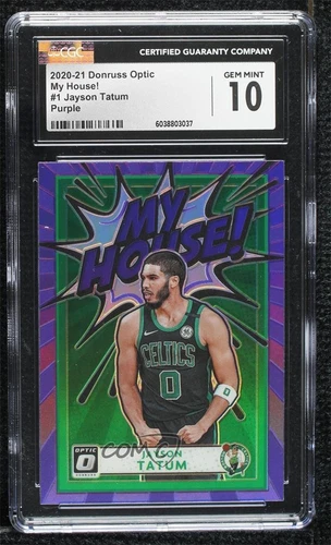 2020 Panini Donruss Optic My House Purple Prizm Jayson Tatum #1 CGC 10 Gem Mint