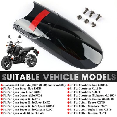 Gloss Black Front Fender Extender For Harley Sportster XL883 1200 FXST FXDX FXDC
