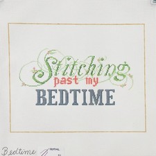 Sandra Gilmore once blue moon HP Needlepoint Canvas Stitching Past My Bedtime 18