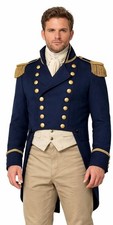 Men's Navy Blue Wool Regency Tailcoat, Victorian Vintage Gothic Regency Coat
