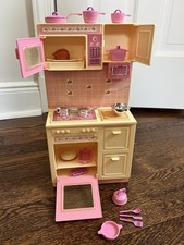 VINTAGE 1987 MATTEL BARBIE SWEET ROSES COOKING CENTER STOVE KITCHEN  4777 BOX