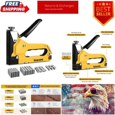 4-in-1 Chrome Steel Staple Gun with Adjustable Power & 4000 Staples Included