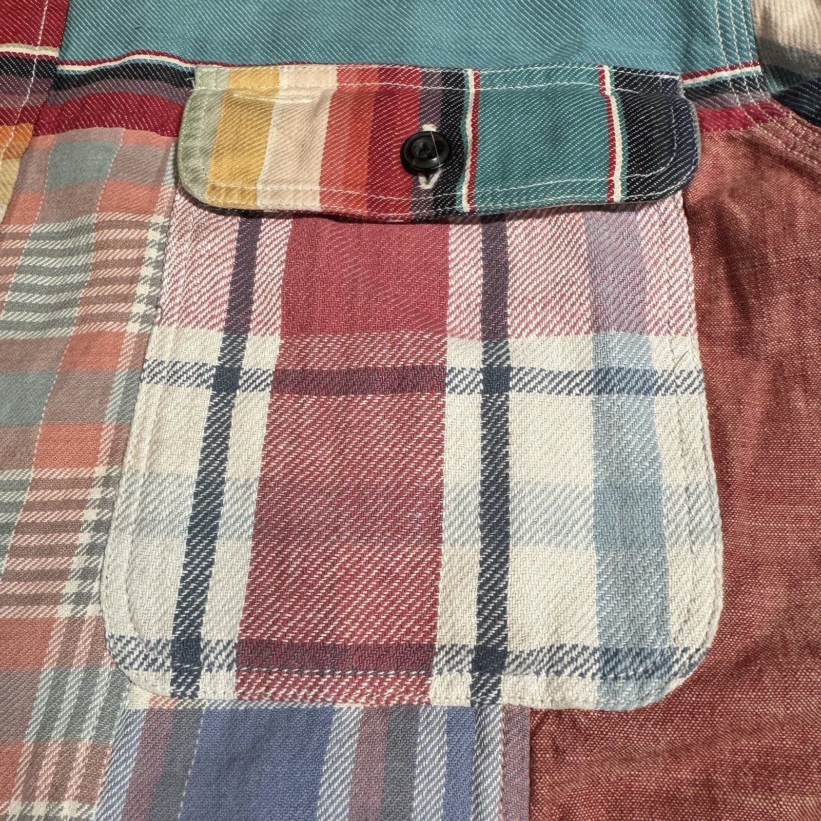 rrl double rl patchwork flannel button up shirt l… - image 5