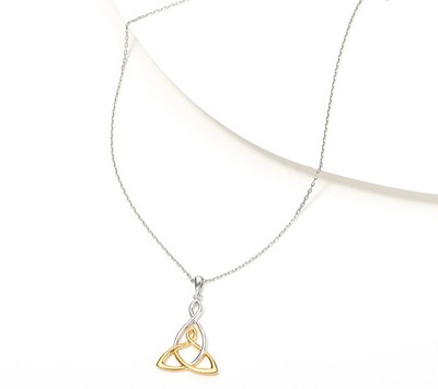 Solvar Two-Tone Mother and Child Pendant with 18'' Chain