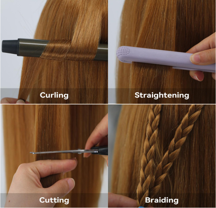 Mannequin Head 100% Real Hair Styling Training 26"-28" Manikin Cosmetology Hairs