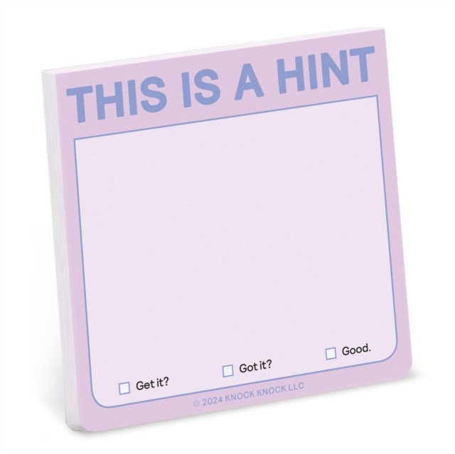 Knock Knock This Is a Hint Sticky Note Pastel Version by Knock Knock