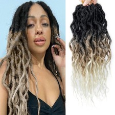 Faux Locs Crochet Hair 16" 6-Packs Pre-looped Goddess Locs - Blonde