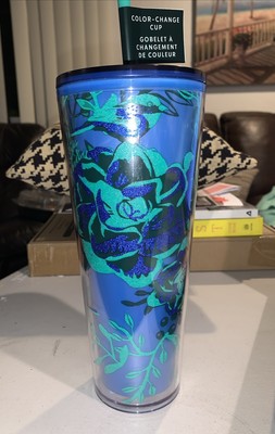Starbucks - 2022 Holiday Berry Corsage Color-Change Cold Cup - Blue - 24 oz