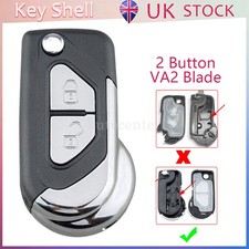 Replacement 2 Button Flip Key Case For Citroen DS3 Remote Fob Shell 2009 - 2017